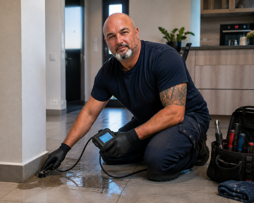 Recherche de fuite d'eau par Yannick Jennes, plombier en Creuse